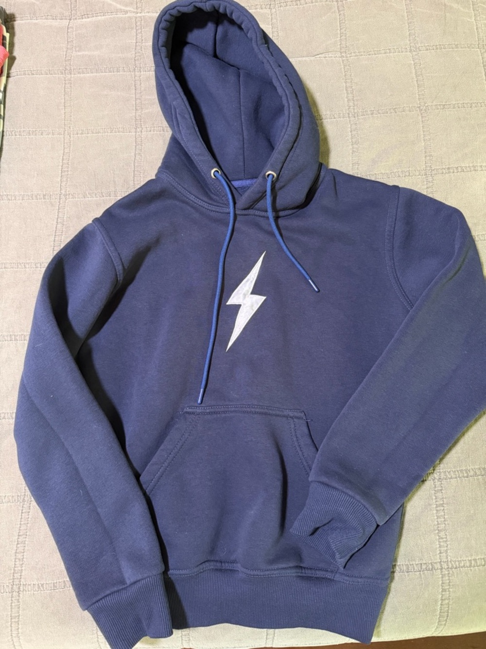 Kids Navy Blue Lightning Bolt Hoodie Sweatshirt